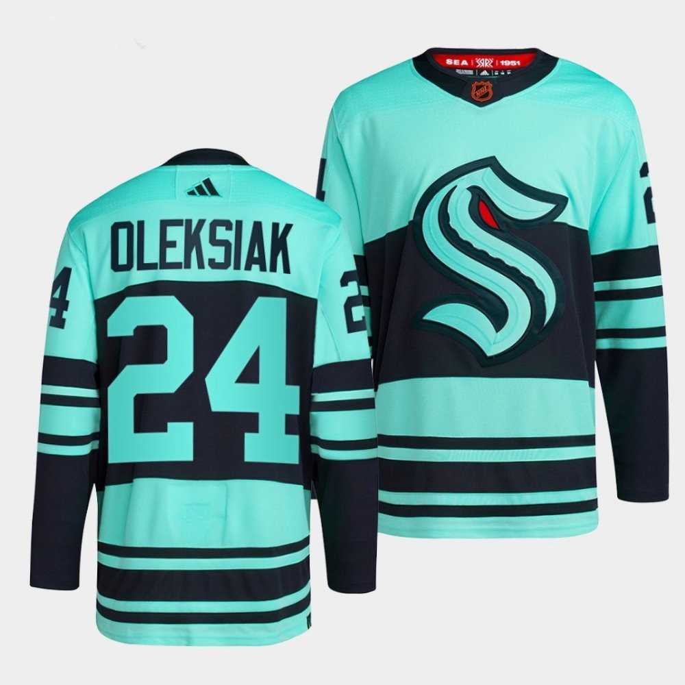 Men%27s Seattle Kraken #24 Jamie Oleksiak Reverse Ice Blue Jersey Dzhi->seattle kraken->NHL Jersey